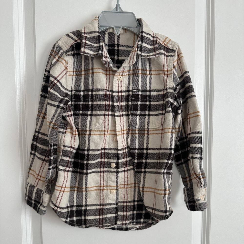 Baby GAP Plaid Kids Shirt - Black, White, Tan